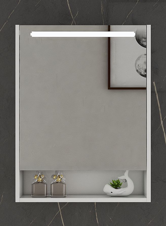 SSWW OGLEDALO ORMARIĆ 53.6X72X15 S LED RASVJETOM BIJELI